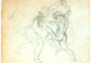 Eugène Delacroix : Study for Jacob Wrestling with the Angel, 1850-1856. From artwork in the public domain.