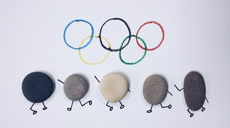 Olympic rings and stones